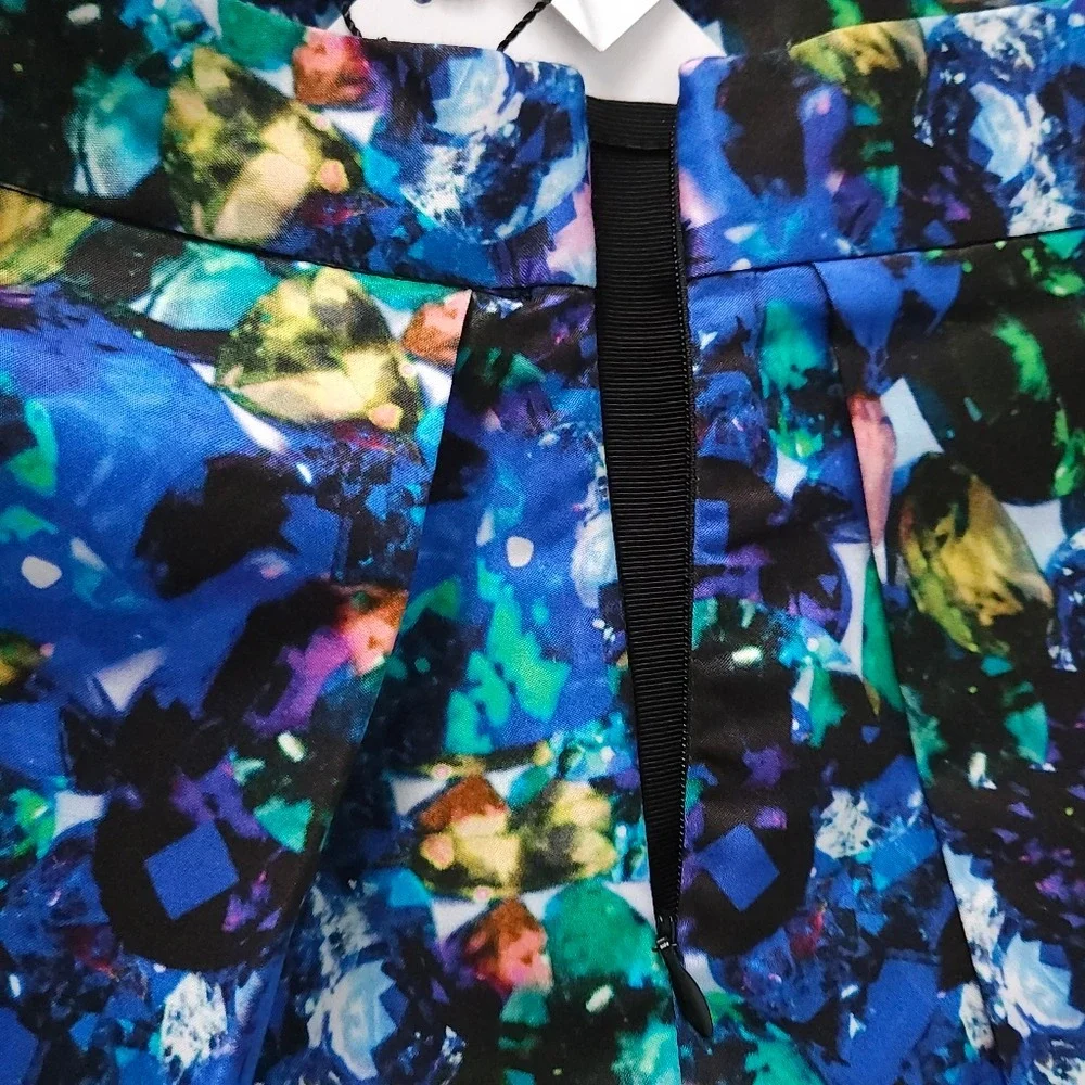 Milly Minis‎ Girls 8 Jewel Print Pleated Skirt Multicolor Made in USA Party